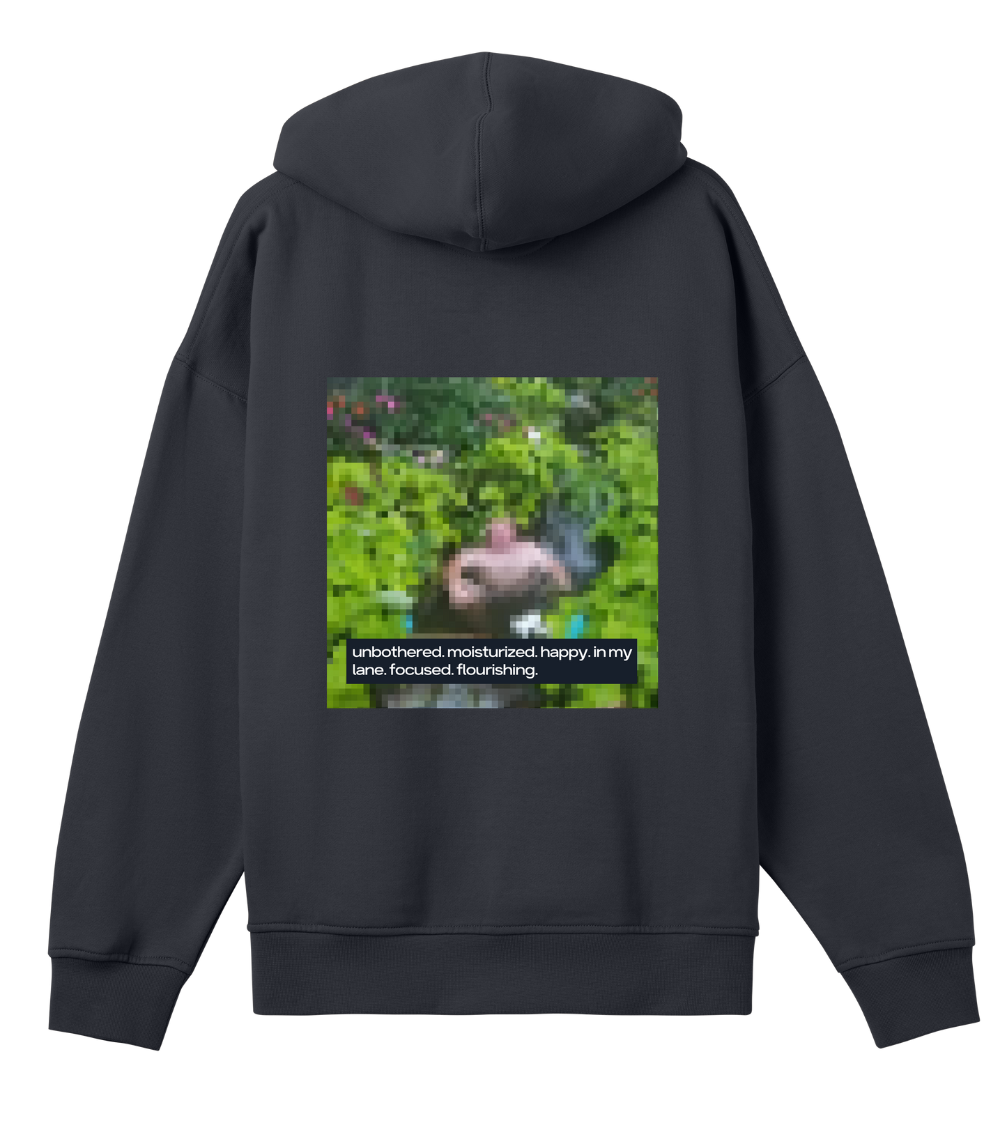 Pixelated Pond Sage Mens Boxy Hoodie